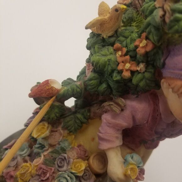 Vintage Marlo Collection Town Flower Girl Cart Birds - Picture 6 of 7